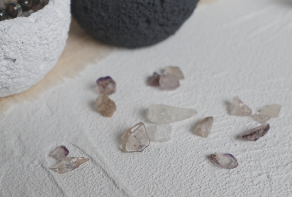 超七+白水晶碎石淨化碗(含白水晶柱 超七白水晶碎石能量碗|💎 居家淨化小物