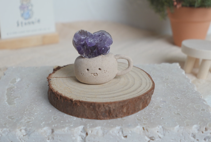 烏拉圭|愛心紫水晶簇 烏拉圭|愛心紫水晶簇 石頭泥|