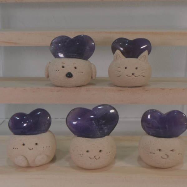 ｜愛心紫水晶 石頭泥｜