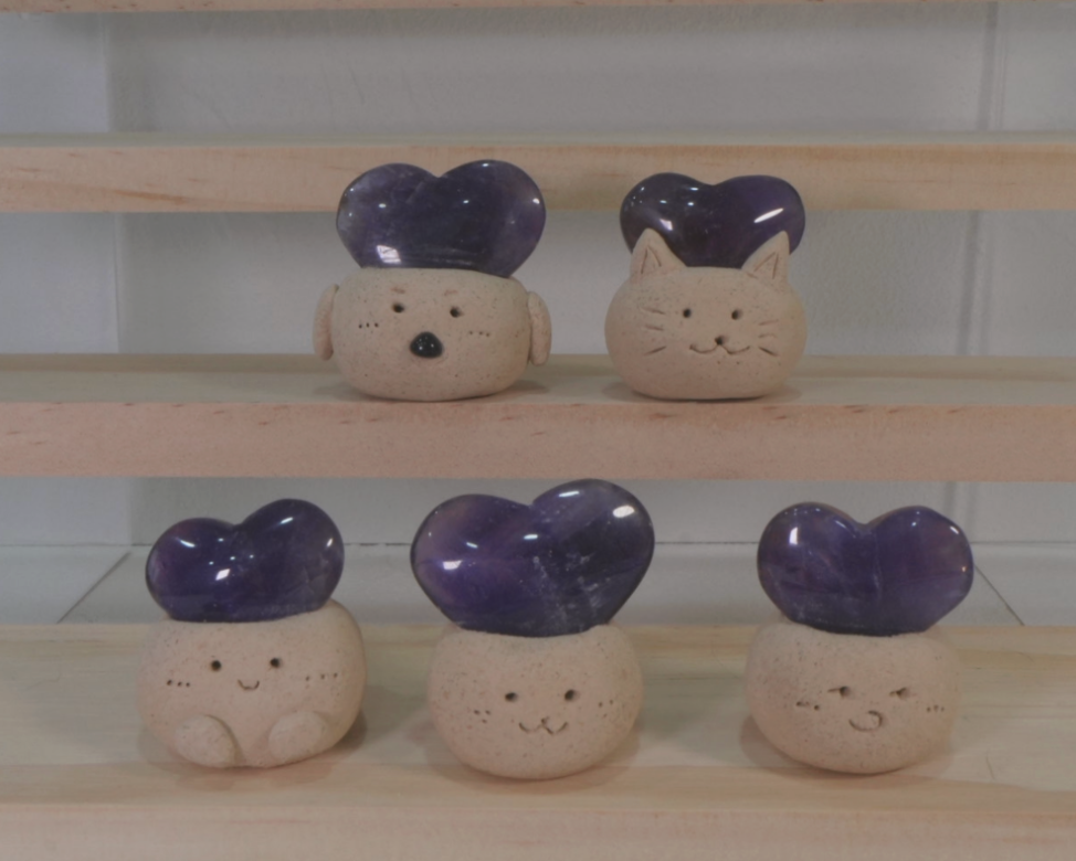 愛心 紫水晶 |愛心紫水晶 石頭泥|