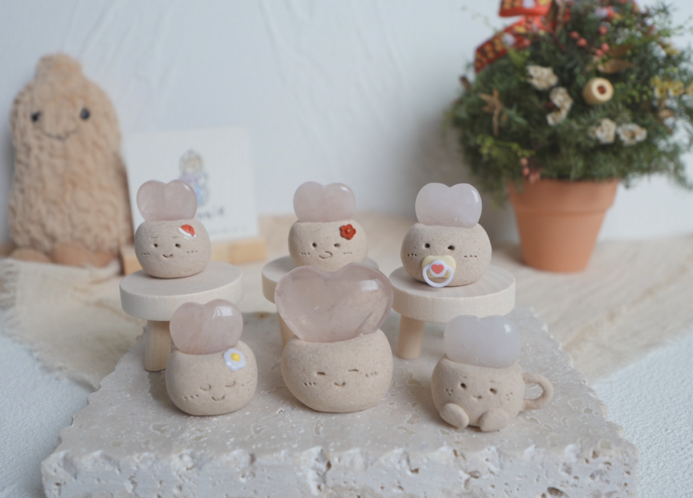 愛心粉水晶 愛心|粉水晶