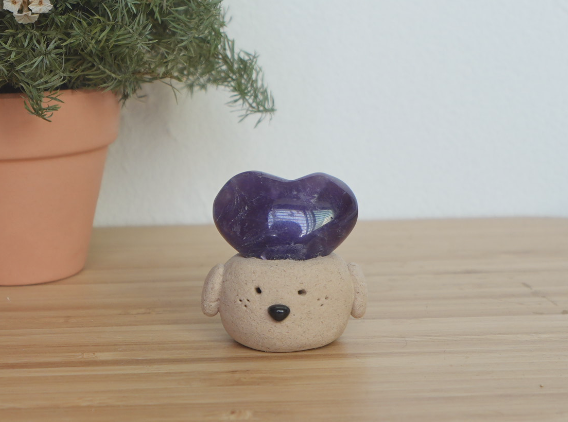 愛心紫水晶 |愛心紫水晶 石頭泥|