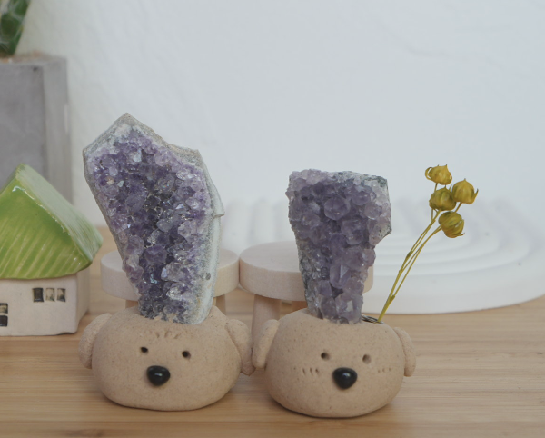 紫水晶片 |紫水晶片 石頭泥|內有 線香款