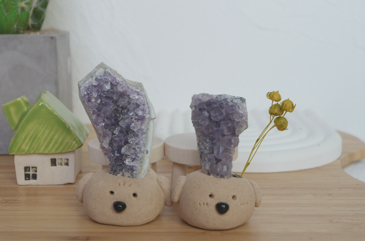 紫水晶片 |紫水晶片 石頭泥|內有 線香款