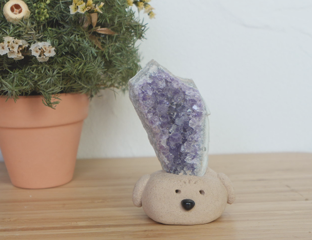 ｜紫水晶片  石頭泥｜