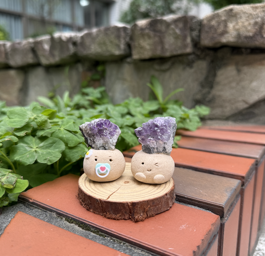 ｜紫水晶片  石頭泥｜