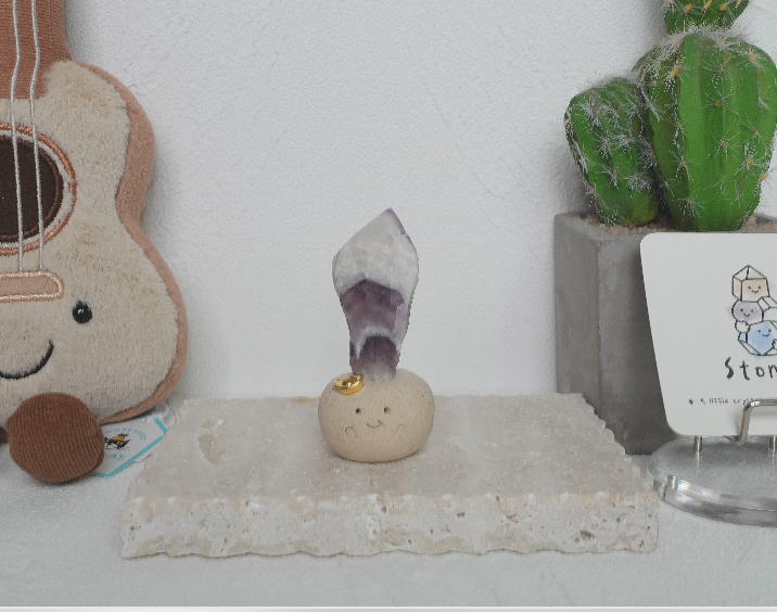 ｜斑紋紫水晶 石頭泥｜