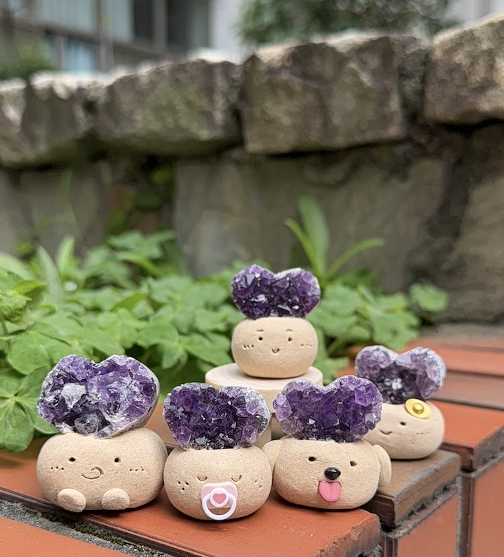 愛心紫水晶簇 烏拉圭|愛心紫水晶簇 石頭泥|🧊