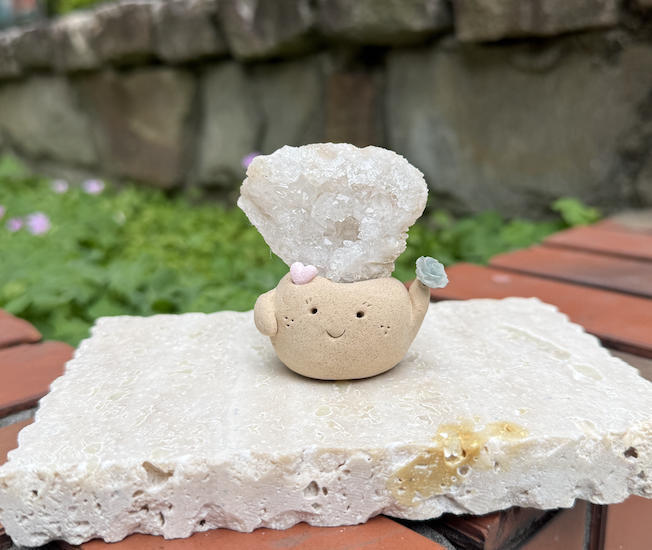 ｜白晶簇洞 石頭泥｜