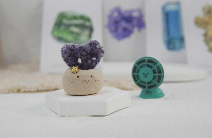 烏拉圭｜愛心紫水晶簇 石頭泥｜🧊