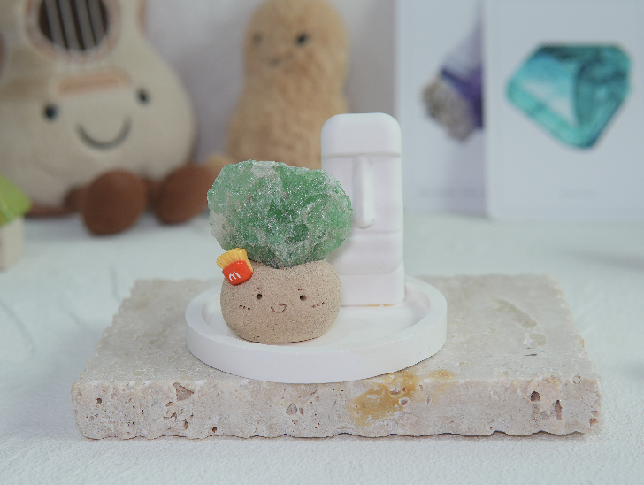 ｜綠草莓晶 石頭泥｜