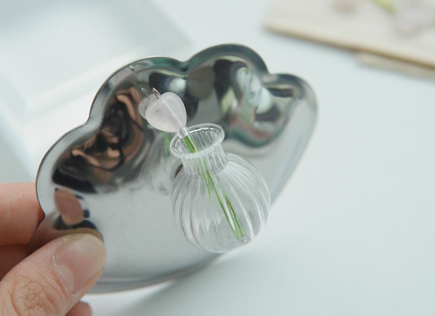 小花_粉水晶_愛心 天然礦石小花| 粉水晶 愛心 🩷