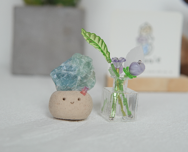 ｜藍綠螢石 石頭泥｜