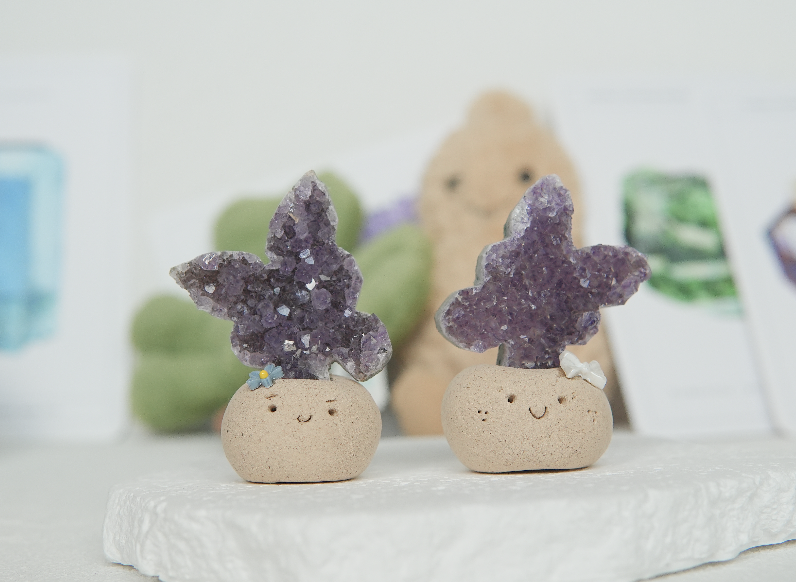 蝴蝶紫水晶片 |紫水晶片 石頭泥|🤍 🦋