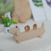 水晶 臘腸狗狗 dooooog 🦴| 黃水晶 、藍紫螢石 石頭泥 |