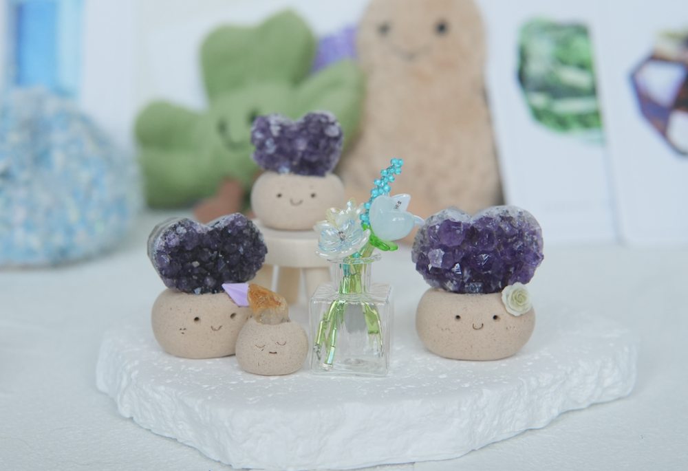 愛心紫水晶 烏拉圭|愛心紫水晶簇 石頭泥|🧊