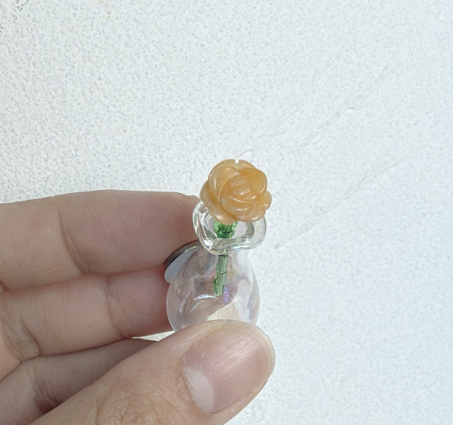 黃玉 串珠小花 天然礦石串珠小花| 黃玉 玫瑰花